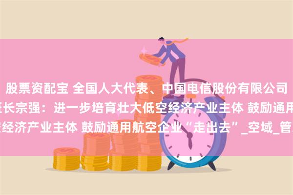 股票资配宝 全国人大代表、中国电信股份有限公司抚州分公司“宗强班”班长宗强：进一步培育壮大低空经济产业主体 鼓励通用航空企业“走出去”_空域_管理