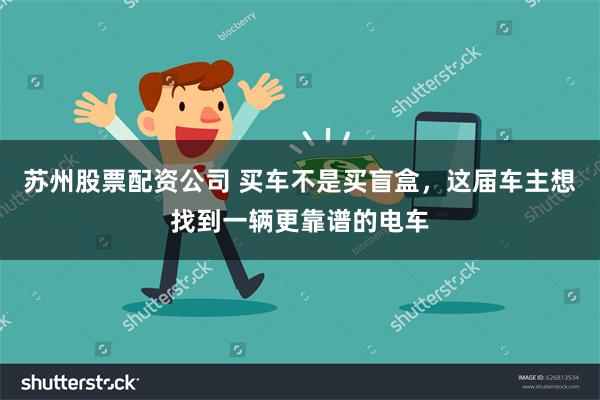 苏州股票配资公司 买车不是买盲盒，这届车主想找到一辆更靠谱的电车